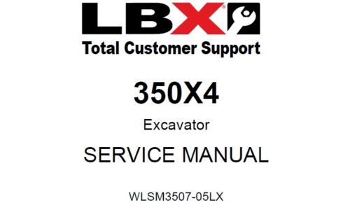 Link-Belt Sumitomo 350X4 Excavator Service Manual