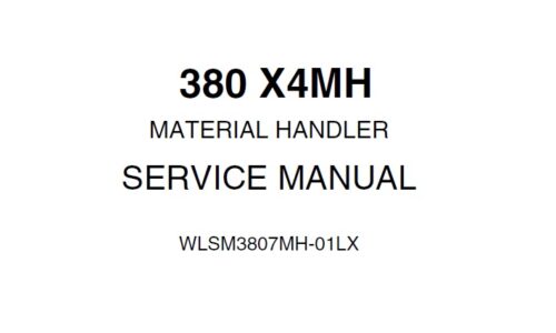 Link-Belt Sumitomo 380X4MH Material Handler Service Manual
