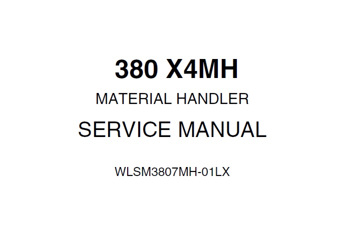 Link-Belt Sumitomo 380X4MH Material Handler Service Manual